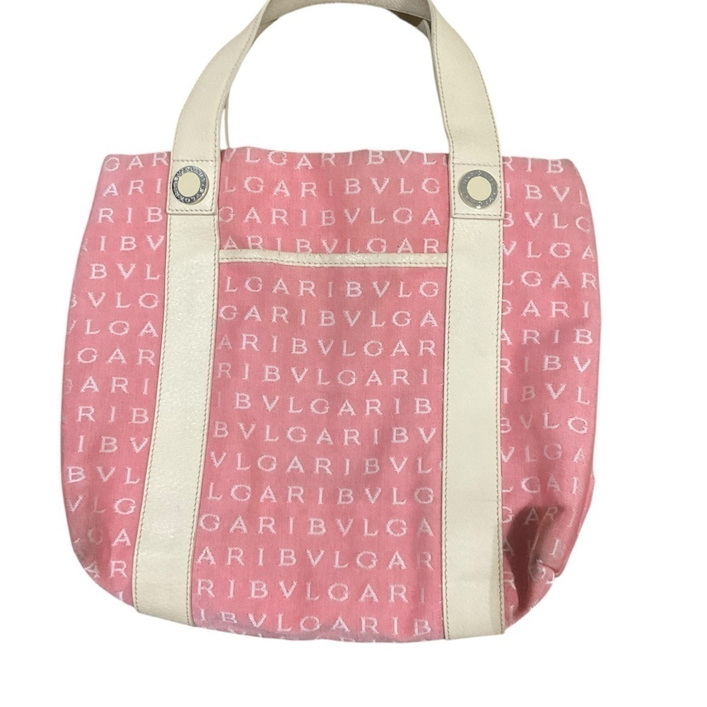 Bvlgari Pink Canvas Tote Bag